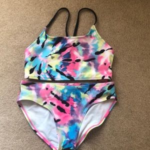 Girls multi colored tankini